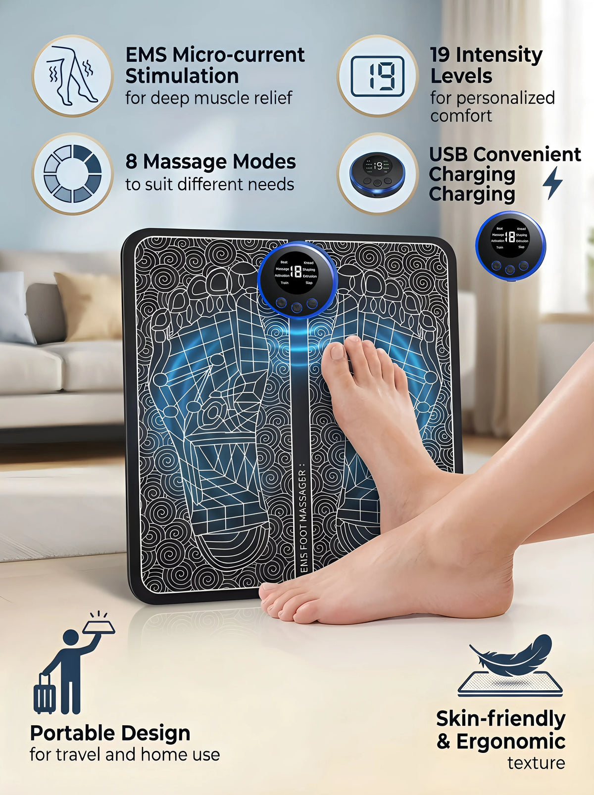 Ceyronz Rechargeable Electric Foot Massager